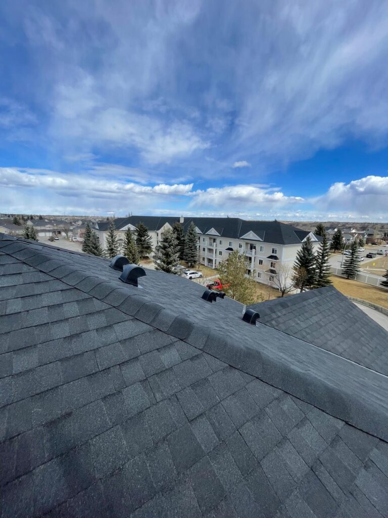 Bold in Shadow Black — HKS Construction's BP Everest commercial roof replacement stands out at Chaparral Ridge SE, Calgary