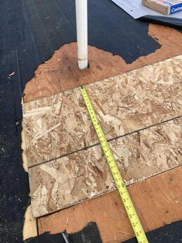 roof deck sheathing osb replacement which was damaged by water