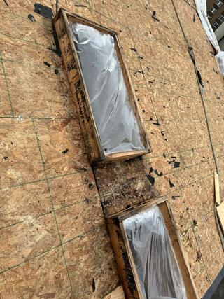 roof tear down around skylight no flashing backpanel found moisture damage to skylight frame