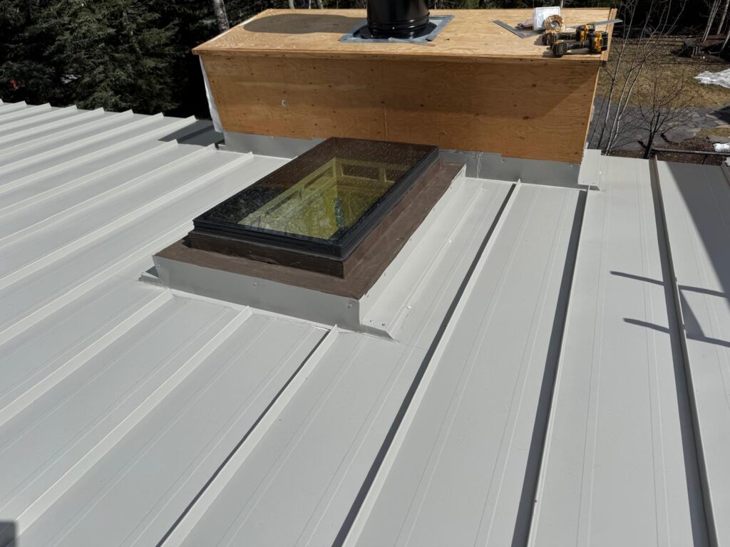 skylight installed to a metal roof