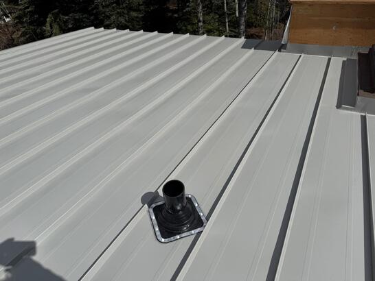 standing seam concealed fasteners grey metal roof in Calgary, AB