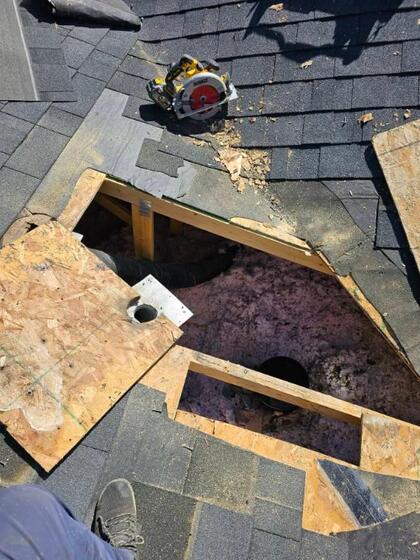 thorough roof inspection discovers water damage to roof deck